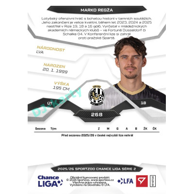 2025/26 Sportzoo Chance Liga 2. série #268 MARKO REGŽA