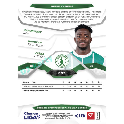 2025/26 Sportzoo Chance Liga 2. série #269 PETER KAREEM