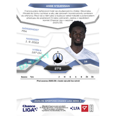 2025/26 Sportzoo Chance Liga 2. série #279 ANGE N'GUESSAN