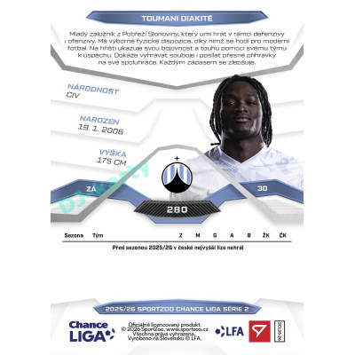 2025/26 Sportzoo Chance Liga 2. série #280 TOUMANI DIAKITÉ