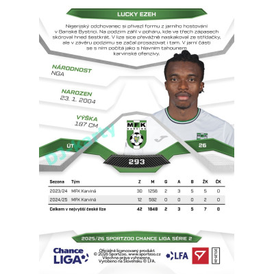 2025/26 Sportzoo Chance Liga 2. série #293 LUCKY EZEH