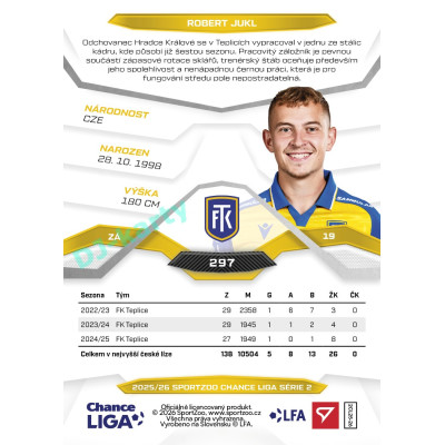 2025/26 Sportzoo Chance Liga 2. série #297 ROBERT JUKL