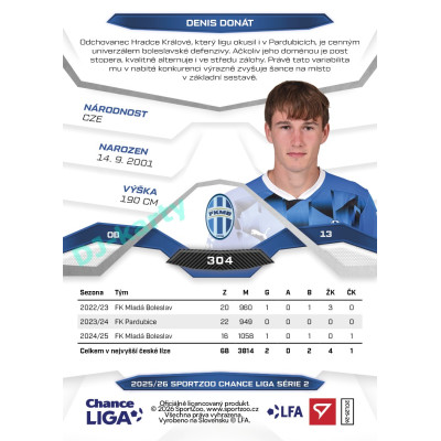 2025/26 Sportzoo Chance Liga 2. série #304 DENIS DONÁT