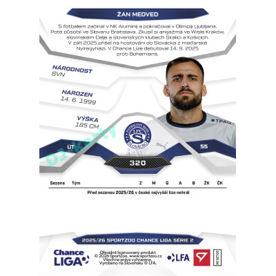 2025/26 Sportzoo Chance Liga 2. série #320 ŽAN MEDVED