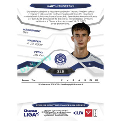 2025/26 Sportzoo Chance Liga 2. série #315 MARTIN ŠVIDERSKÝ