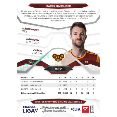 2025/26 Sportzoo Chance Liga 2. série #327 MAREK HANOUSEK