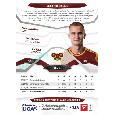 2025/26 Sportzoo Chance Liga 2. série #321 DOMINIK HAŠEK