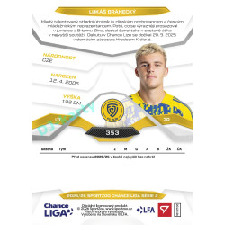 2025/26 Sportzoo Chance Liga 2. série #353 LUKÁŠ BRÁNECKÝ