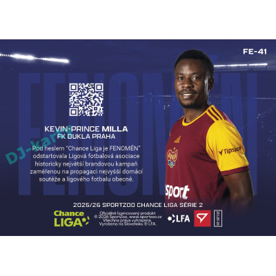 2025/26 Sportzoo Chance Liga 2. série #FE-41 KEVIN-PRINCE MILLA Fenomén