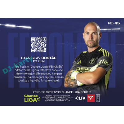 2025/26 Sportzoo Chance Liga 2. série #FE-45 STANISLAV DOSTÁL Fenomén