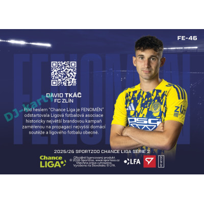2025/26 Sportzoo Chance Liga 2. série #FE-46 DAVID TKÁČ Fenomén