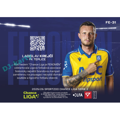 2025/26 Sportzoo Chance Liga 2. série #FE-31 LADISLAV KREJČÍ Fenomén