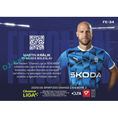 2025/26 Sportzoo Chance Liga 2. série #FE-34 MARTIN KRÁLIK Fenomén