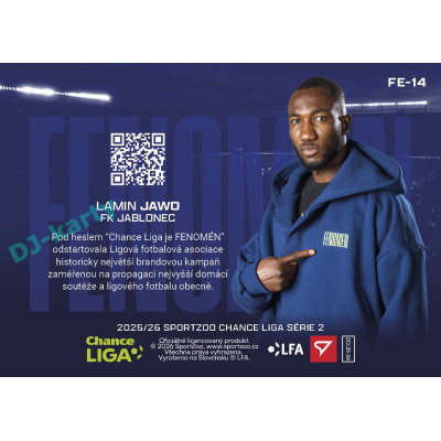 2025/26 Sportzoo Chance Liga 2. série #FE-14 LAMIN JAWO Fenomén