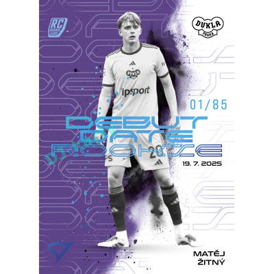 2025/26 Sportzoo Chance Liga 2. série #DR-14 MATĚJ ŽITNÝ Debut Date Rookie Amethyst Purple xx/85