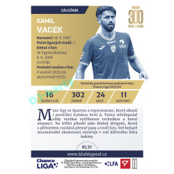 2025/26 Sportzoo Chance Liga 2. série #KL51 Kamil Vacek Klub Legend
