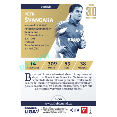2025/26 Sportzoo Chance Liga 2. série #KL54 Petr Švancara Klub Legend