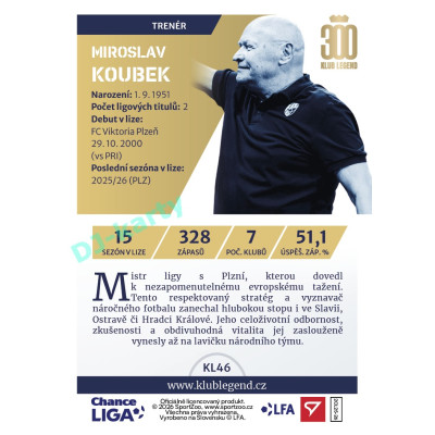 2025/26 Sportzoo Chance Liga 2. série #KL46 Miroslav Koubek Klub Legend