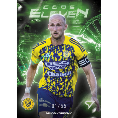 2025/26 Sportzoo Chance Liga 2. série #CE-35 MILOŠ KOPEČNÝ Code Eleven Electric Green xx/55