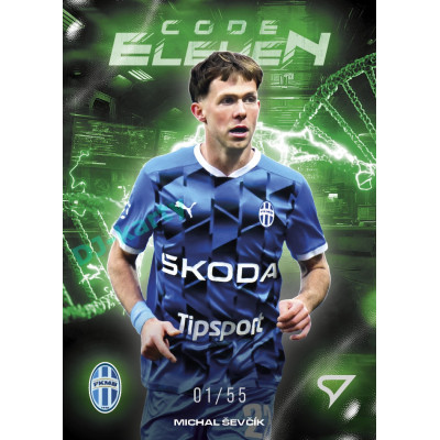 2025/26 Sportzoo Chance Liga 2. série #CE-29 MICHAL ŠEVČÍK Code Eleven Electric Green xx/55