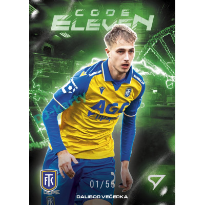 2025/26 Sportzoo Chance Liga 2. série #CE-26 DALIBOR VEČERKA Code Eleven Electric Green xx/55