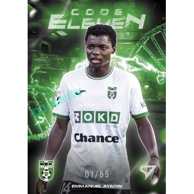 2025/26 Sportzoo Chance Liga 2. série #CE-25 EMMANUEL AYAOSI Code Eleven Electric Green xx/55