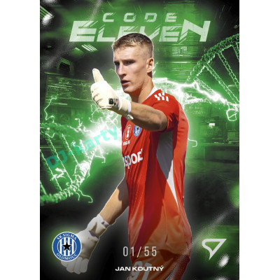 2025/26 Sportzoo Chance Liga 2. série #CE-16 JAN KOUTNÝ Code Eleven Electric Green xx/55