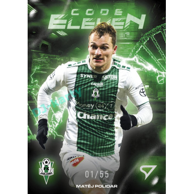 2025/26 Sportzoo Chance Liga 2. série #CE-15 MATĚJ POLIDAR Code Eleven Electric Green xx/55