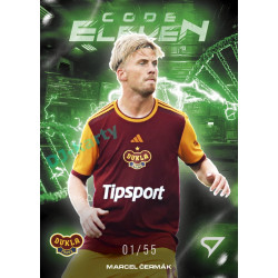 2025/26 Sportzoo Chance Liga 2. série #CE-32 MARCEL ČERMÁK Code Eleven Electric Green xx/55