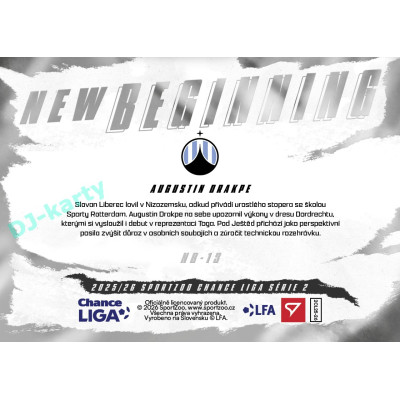 2025/26 Sportzoo Chance Liga 2. série #NB-13 AUGUSTIN DRAKPE New Beginning