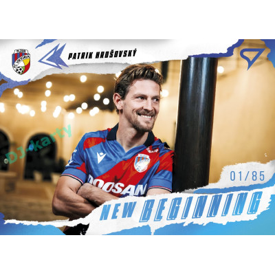 2025/26 Sportzoo Chance Liga 2. série #NB-02 PATRIK HROŠOVSKÝ New Beginning Crystal Blue xx/85