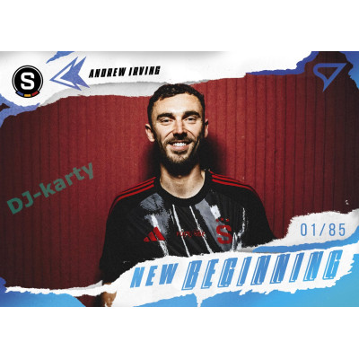 2025/26 Sportzoo Chance Liga 2. série #NB-05 ANDREW IRVING New Beginning Crystal Blue xx/85