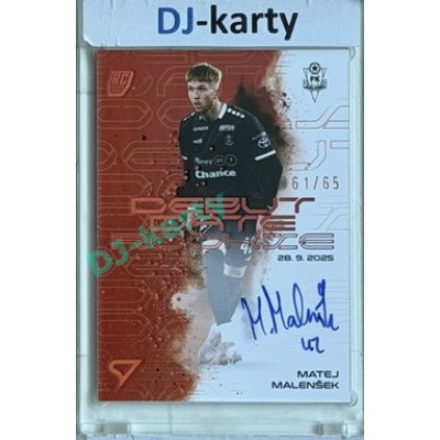 2025/26 Sportzoo Chance Liga 2. série #DRS-MM Matej Malenšek Debut Date Rookie Copper Auto 61/65