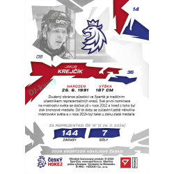 2026 Sportzoo Hokejové Česko #14 Jakub Krejčík