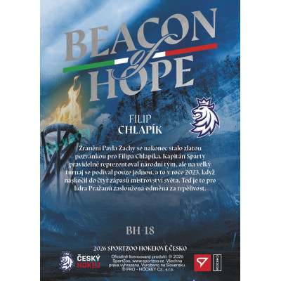 2026 Sportzoo Hokejové Česko #BH-18 Filip Chlapík Beacon of Hope
