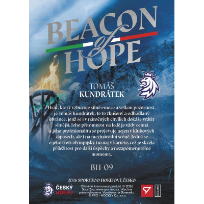 2026 Sportzoo Hokejové Česko #BH-09 Tomáš Kundrátek Beacon of Hope