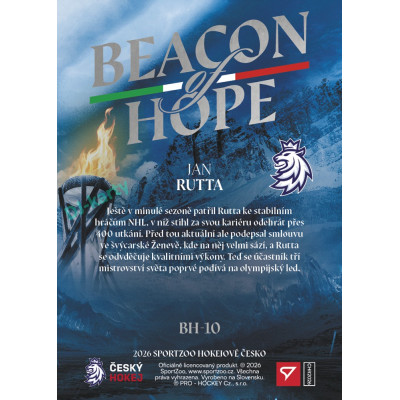 2026 Sportzoo Hokejové Česko #BH-10 Jan Rutta Beacon of Hope