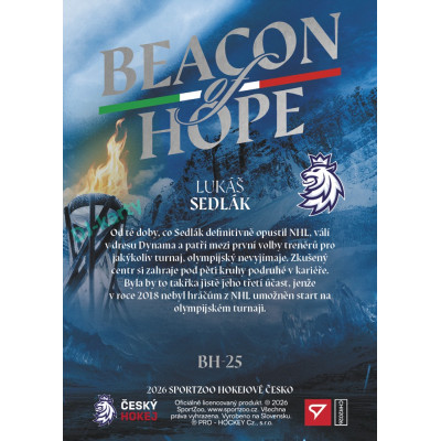2026 Sportzoo Hokejové Česko #BH-25 Lukáš Sedlák Beacon of Hope
