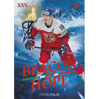 2026 Sportzoo Hokejové Česko #BH-23 Ondřej Palát Beacon of Hope Fire Red xx/25