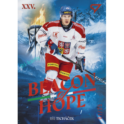 2026 Sportzoo Hokejové Česko #BH-13 Jiří Ticháček Beacon of Hope Fire Red xx/25