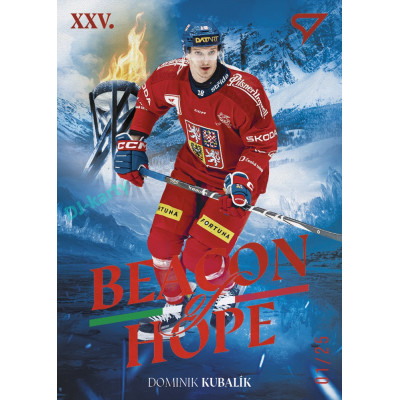 2026 Sportzoo Hokejové Česko #BH-21 Dominik Kubalík Beacon of Hope Fire Red xx/25