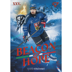 2026 Sportzoo Hokejové Česko #BH-26 Matěj Stránský Beacon of Hope Fire Red xx/25