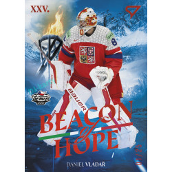 2026 Sportzoo Hokejové Česko #BH-05 Daniel Vladař Beacon of Hope Fire Red xx/25