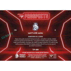 2026 Sportzoo Hokejové Česko #TP-09 Matyáš Man Top Prospects