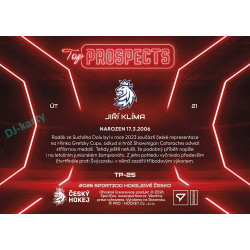 2026 Sportzoo Hokejové Česko #TP-25 Jiří Klíma Top Prospects