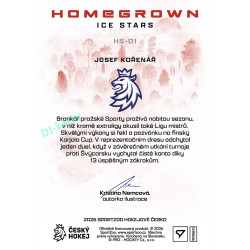 2026 Sportzoo Hokejové Česko #HS-01 Josef Kořenář Homegrown Ice Stars