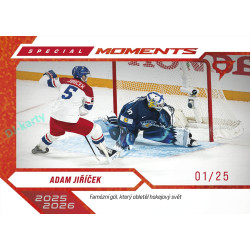 2026 Sportzoo Hokejové Česko #SM-23 Adam Jiříček Special Moments Party Red xx/25