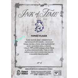 2026 Sportzoo Hokejové Česko #IT-9 Tomáš Vlasák Ink of Time