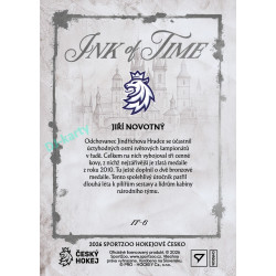 2026 Sportzoo Hokejové Česko #IT-6 Jiří Novotný Ink of Time