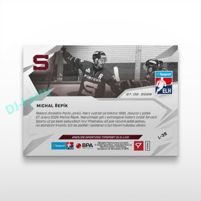 2025/26 Sportzoo ELH LIVE #L-39 Michal Řepík  LIVE karta xx/xx
